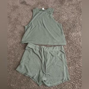 Knit tank and short set